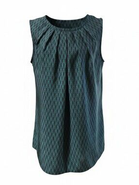 Merona Green Sleeveless Pleated Blouse M